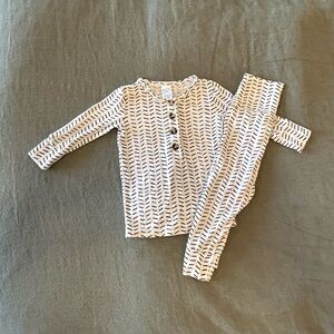 Lou Lou and Company white and black top and bottoms set